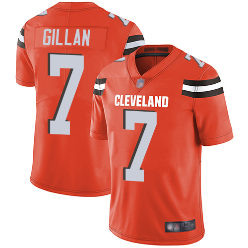 Cleveland Browns Jamie Gillan Men Orange Limited Jersey #7 NFL Football Alternate Vapor Untouchable